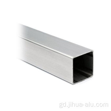 Àrd a tha a &#39;reic 6063-t5 de phròifil tiùb ceàrnagach alùmanum aluminum